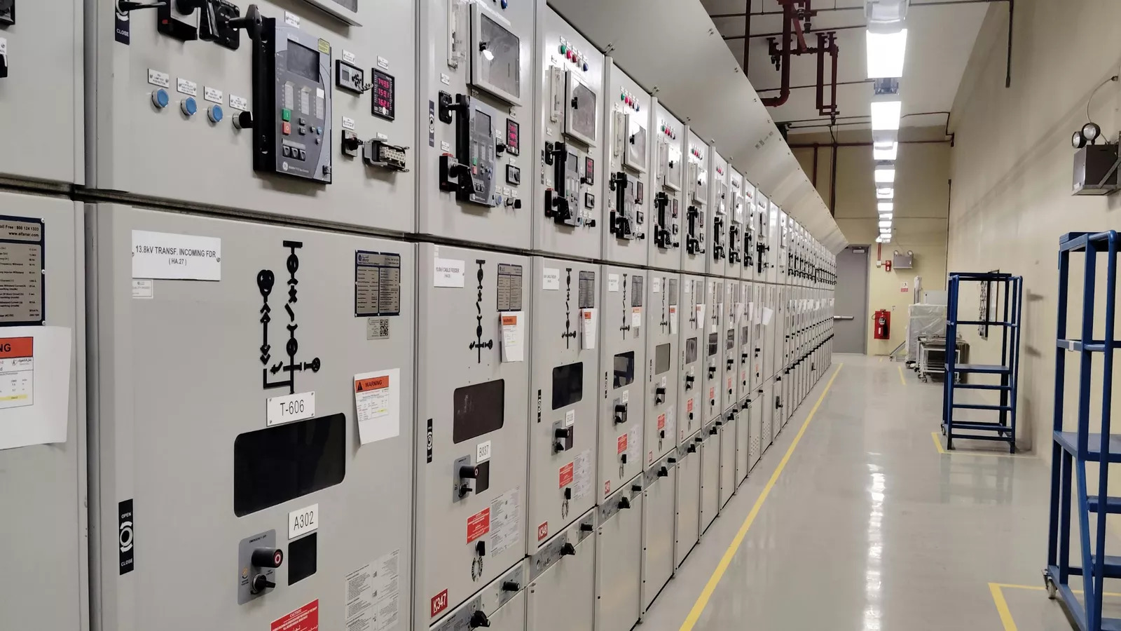Electrical switchgear and distribution panels serving critical emergency facility loads